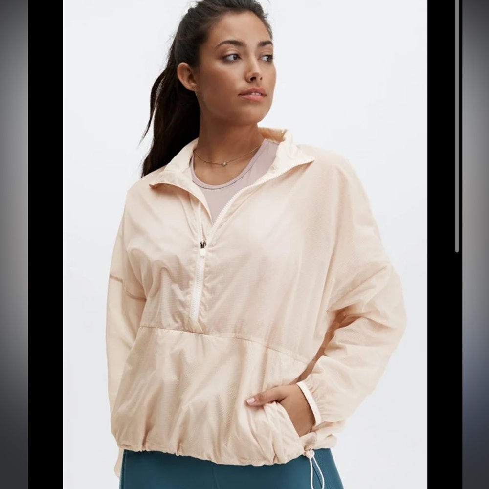 Fabletics Ash Cropped Half Zip Jacket Sz S - image 1